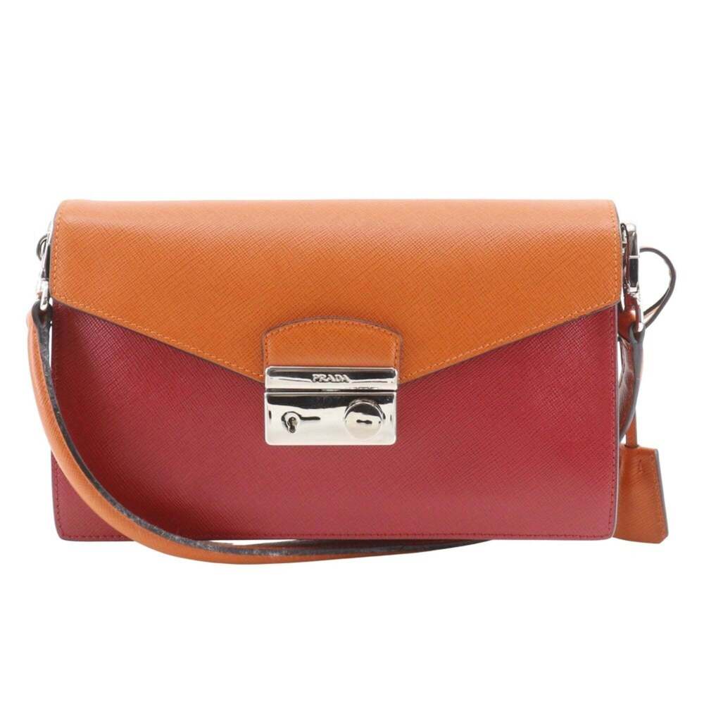 PRADA Red Saffiano Shoulder Bag - Picture 1 of 16